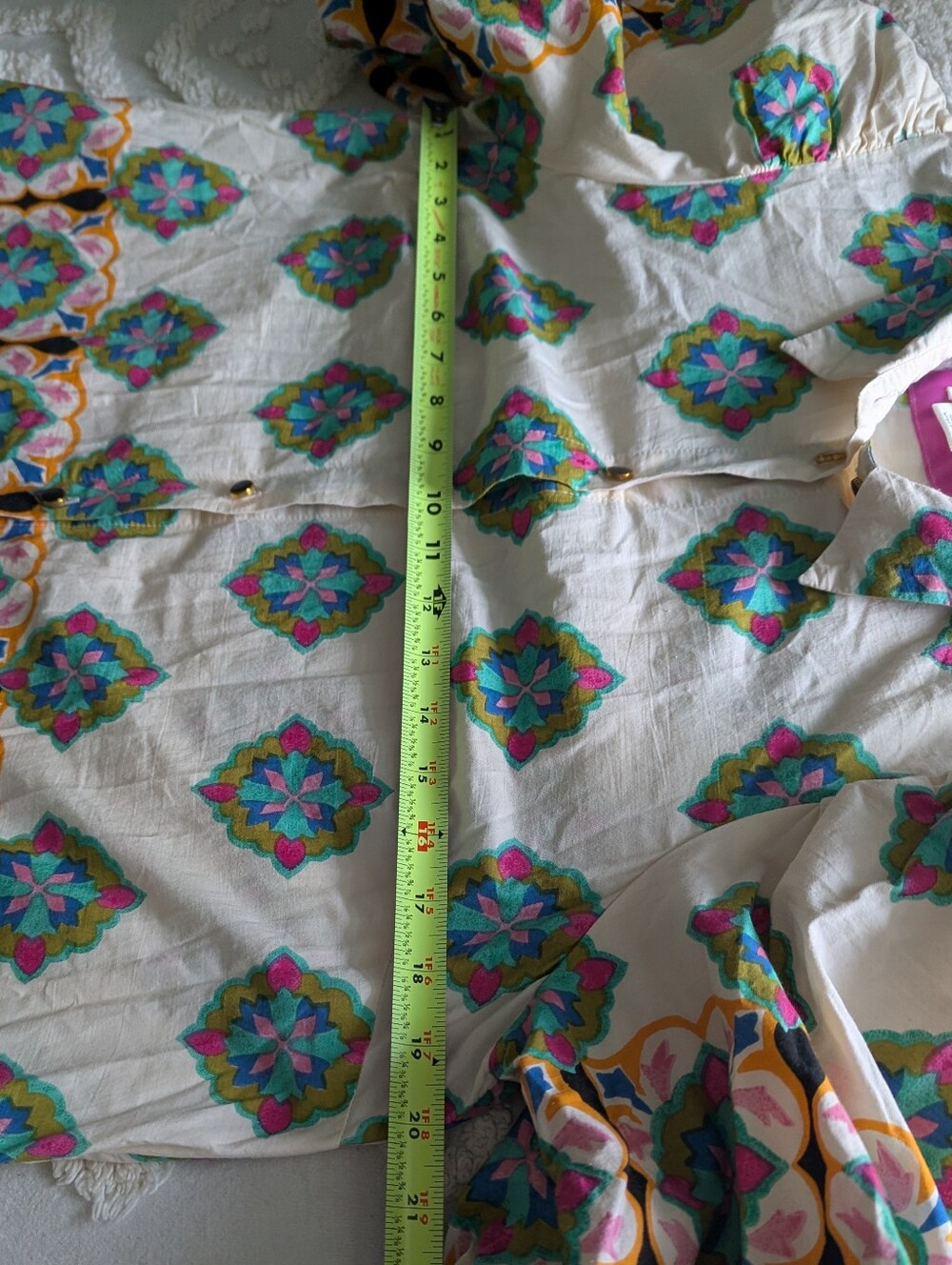 Anthropologie Mixed Print Button Down Maxi Dress Cotton Size Large - Picture 12 of 14